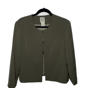 Travel Smith Womens Open Front Jacket Blazer Taupe Size 12 with 1 hook at top